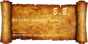 Brczko Benjámin névjegykártya